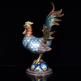 A piece of Qing Dynasty cloisonné rooster