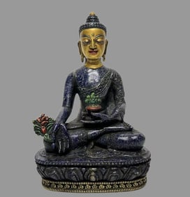 A piece of lapis lazuli Medicine Buddha
