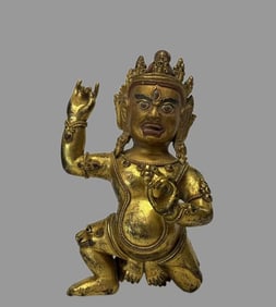 A bronze gilt statue of the King of the Ming Dynasty