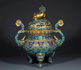 One piece cloisonné enamel diffuser burner