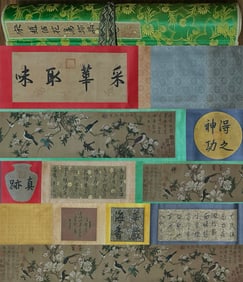 A long scroll of Song Huizong's bird song and flowers, silk book
