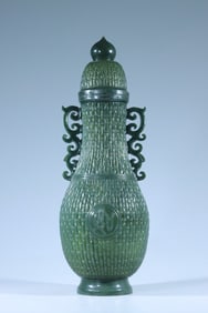 One piece Collection-level: Hetian jasper carving "Ruyi Appreciation Bottle."