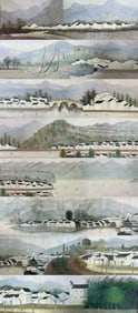 A long scroll of Wu Guanzhong's fine oil paintings