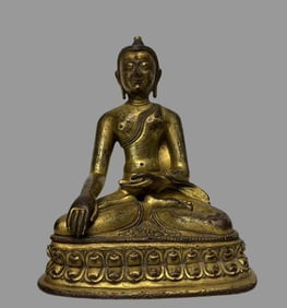 A piece of bronze gilt Shakyamuni
