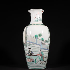 A vase of Qing Kangxi colorful character stories