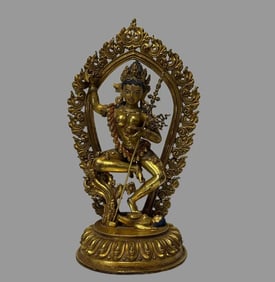 A piece of bronze gilt Vajra Mu