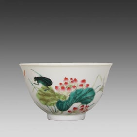A small bowl with a pastel flower insect pattern of Daoguang in the Qing Dynasty