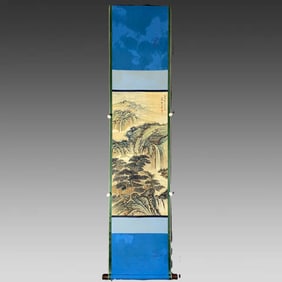 A large scroll mounted on paper