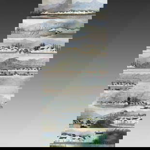 A long scroll of Wu Guanzhong's fine oil paintings: Wu Guanzhong's fine oil painting scroll SIZE: L:15m W:0.6m (The Dimensions Of All Batches Are Manually Measured.If You Need More Detailed Information, Please Contact Our Customer Service Before Biddin
