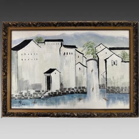 An oil painting by Wu Guanzhong