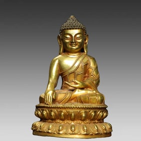 A bronze gilt Amitabha Buddha statue