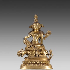 A piece of Qing Dynasty bronze gilt Tara Buddha