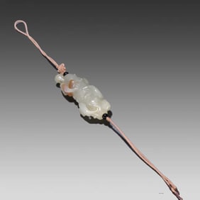 A piece of Ming Dynasty Hetian jade's dragon pattern Lezi