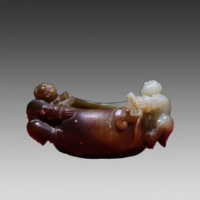 A piece of Hetian jade boy pen wash from the Qing Dynasty