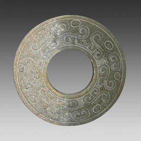 A piece of Hetian jade's dragon pattern jade