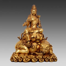 A bronze gilt ornament of the Bodhisattva