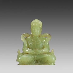 A piece of Qing Dynasty Hetian topaz Guanyin