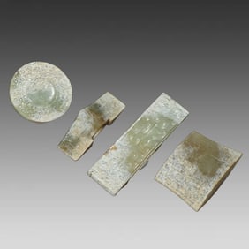 A set of exquisite Hetian jade sword ornaments