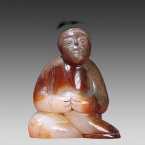 A piece of Hetian white jade shengkeng Tuqin red jade nobleman