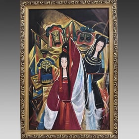 An oil painting by Lin Fengmian