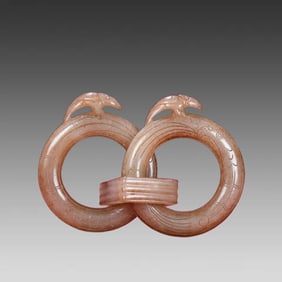 A double ring of Hetian jade