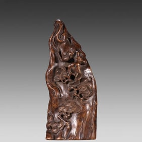 A late Qing dynasty agarwood pine ornament