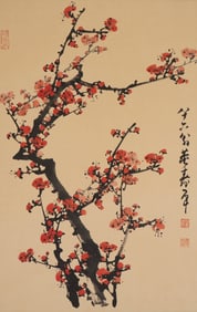 A picture of Dong Shouping's plum blossoms