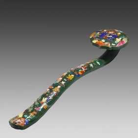 A piece of Hetian jasper's inlay treasure Taiping is like Ruyi