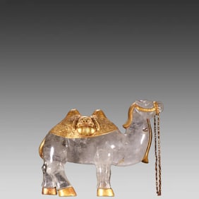 One piece of crystal-clad silver-gilt camel ornament