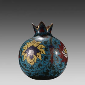 A Ming Dynasty bronze gilt cloisonné pomegranate