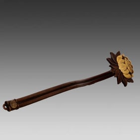 A copper gilt lotus flower wishful ornament