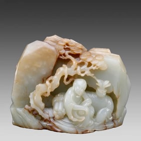 A piece of Hetian jade's Arhat Shanzi