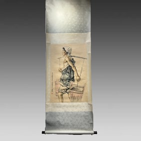 A figure painting by Jiang Zhaohe on paper