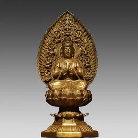 A bronze gilt Guanyin Buddha statue