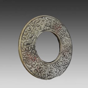 A piece of Hetian jade's dragon pattern jade
