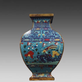 A cloisonne cloisonne animal ear crane pattern square respect