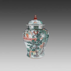 A piece of the Qing Dynasty Kangxi character story general jar