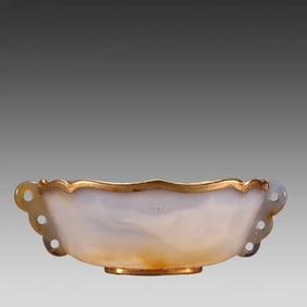 A piece of Liao gold agate silver gilt flower mouth amphora pen wash