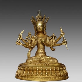 A piece of bronze gilt Buddha Mother Buddhism