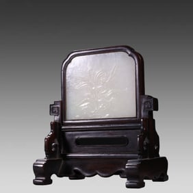 A carved orchid interstitial of Qing Dynasty Hetian jade