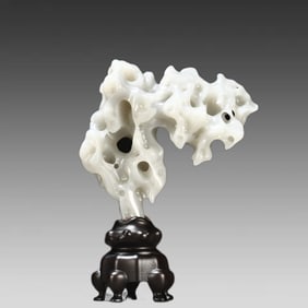 A piece of Hetian jade's imitation Taihu stone ornaments