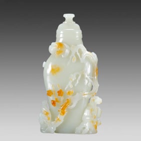 A piece of Hetian jade's magpie Dengmei cap bottle