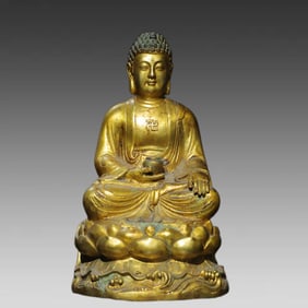 A bronze statue of Amitabha