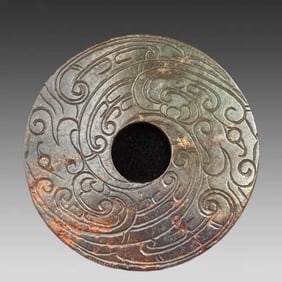 A piece of Hetian jade's phoenix pattern jade