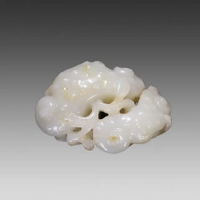 A piece of lychee handle piece of old Hetian jade