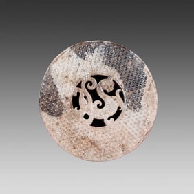 A piece of Hetian jade's Manqin dragon bi