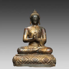 A piece of copper rubbing gold Buddha statue