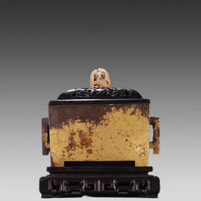 A piece of Qing Dynasty copper tire gilt manger furnace