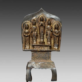 A piece of copper lacquered Buddha statue of the Northern Wei Dynasty