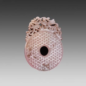 A piece of Hetian white jade dragon and phoenix is auspicious